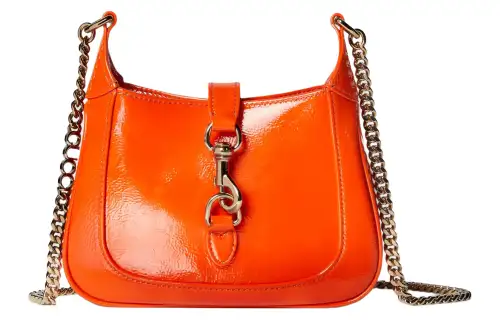 GUCCI Patent Leather Crossbody Bag, Shoulder Bag Mini Women's Orange