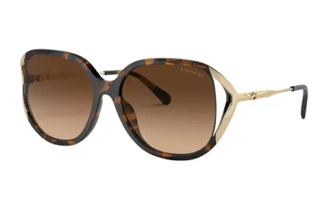 COACH Irregular Shape Sunglasses Women's Tortoiseshell