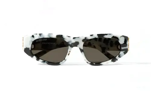 Balenciaga Irregular Shape Sunglasses Women's White/Black