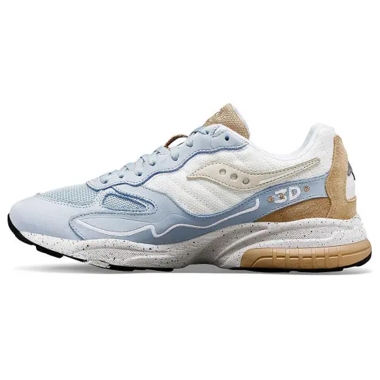 Saucony 3D Grid Hurricane Running Shoes Men Low-Top Blue Brown