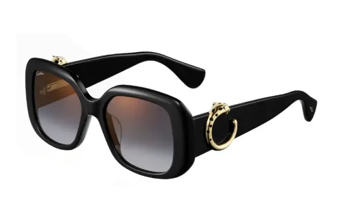 CARTIER Irregular Shape Sunglasses Unisex Black