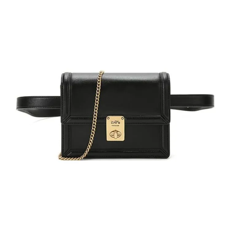 COACH Hutton Cow Leather Fanny Packs Mini Women's Black