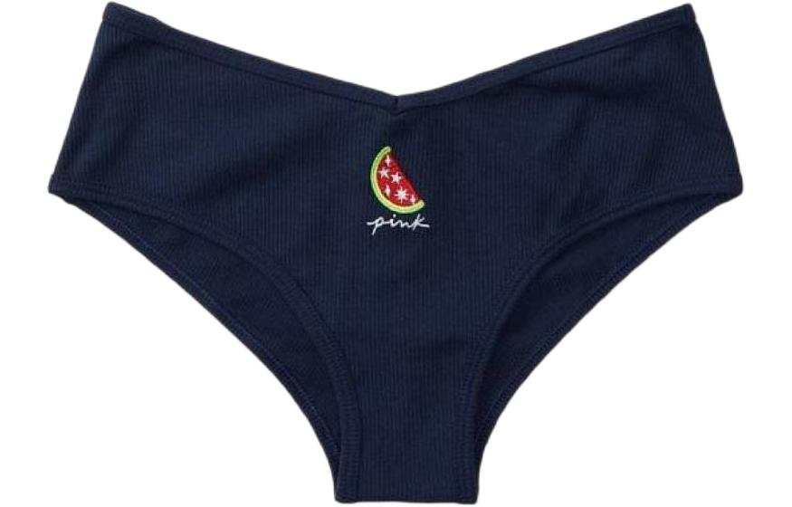 Victoria's Secret Victoria's Secret Elastic Waist Low Waist Printed Briefs Women's 1 Pack Navy Flagship Blue