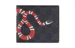 GUCCI Canvas With Leather Wallet Coin Purse Men's Black/Gray