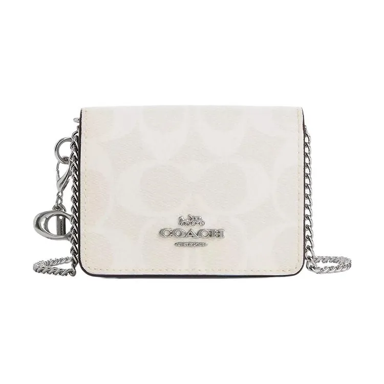 COACH Boxed Coated Canvas With Smooth Leather Shoulder Bag, Crossbody Bag, Wallet Women's