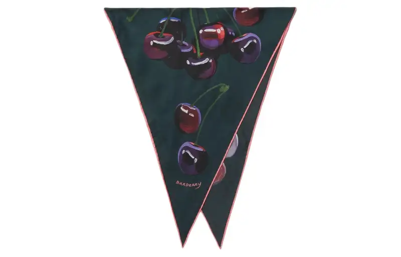 Burberry Mulberry Silk Scarves Women's Green