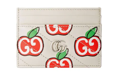 GUCCI MarmontGG Marmont Quilted Leather Card Holder Card Holder Women's White