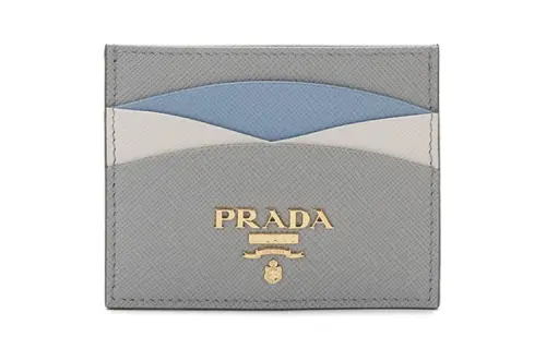 PRADA Saffiano Leather Card Holder Card Holder Women's Marble Gray Multicolor