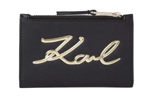KARL LAGERFELD / Karl Lagerfeld Jeans Cowhide Leather With Polyurethane Card Holder Women's Black
