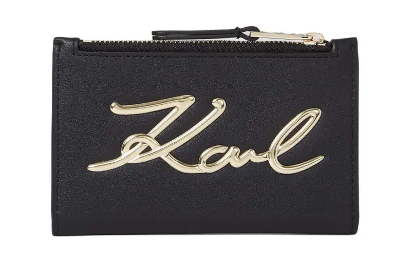 KARL LAGERFELD / Karl Lagerfeld Jeans Cowhide Leather With Polyurethane Card Holder Women's Black