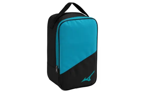 Mizuno Polyester Shoe Box Bag, Handbag Unisex Black & Turquoise