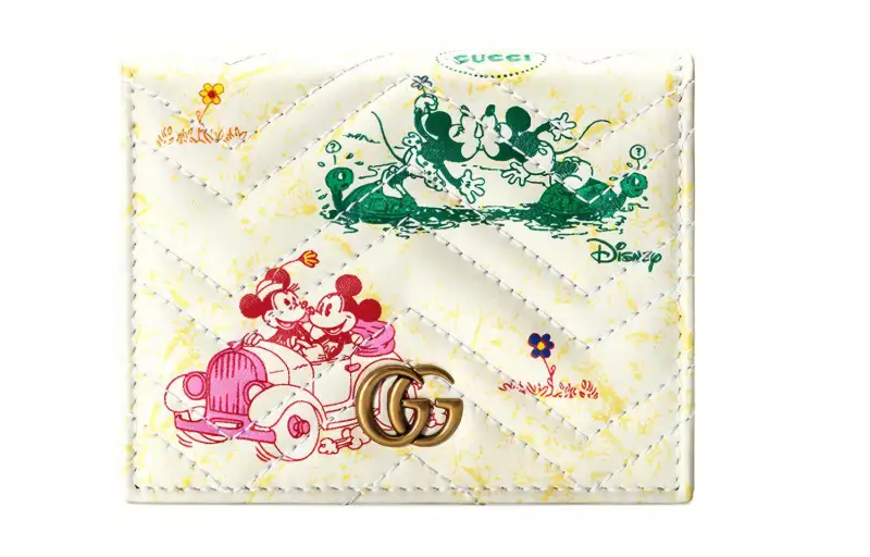 GUCCI GG Marmont Leather Wallet, Card Holder Women's Ivory