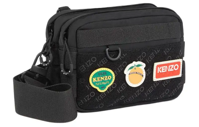 KENZO Polyester With Nylon Crossbody Bag, Shoulder Bag Men's Black