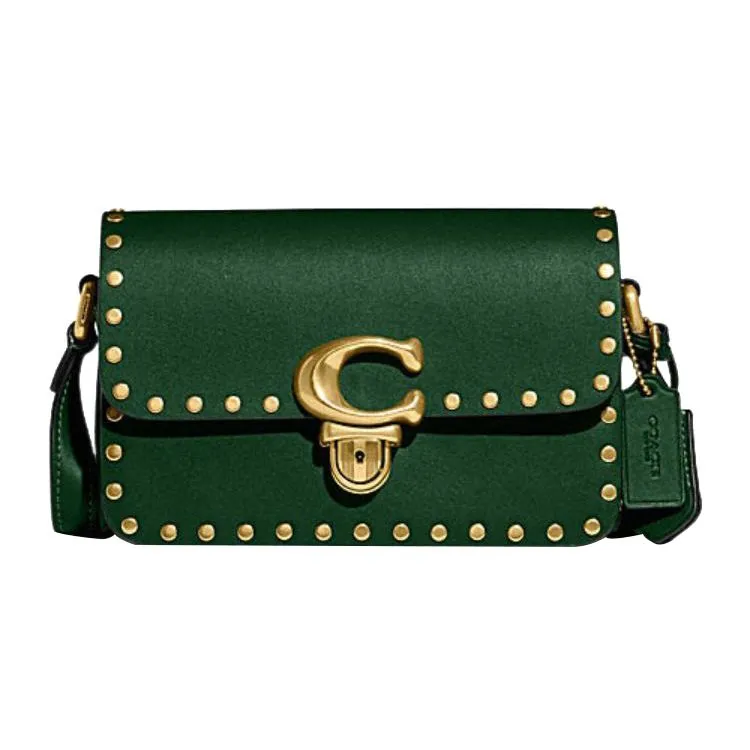 COACH Studio Cow Leather Crossbody Bag, Shoulder Bag Small Women's Green