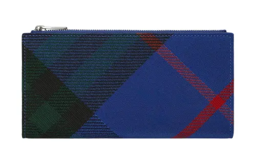 Burberry PU Polyurethane Wallet Men's Blue