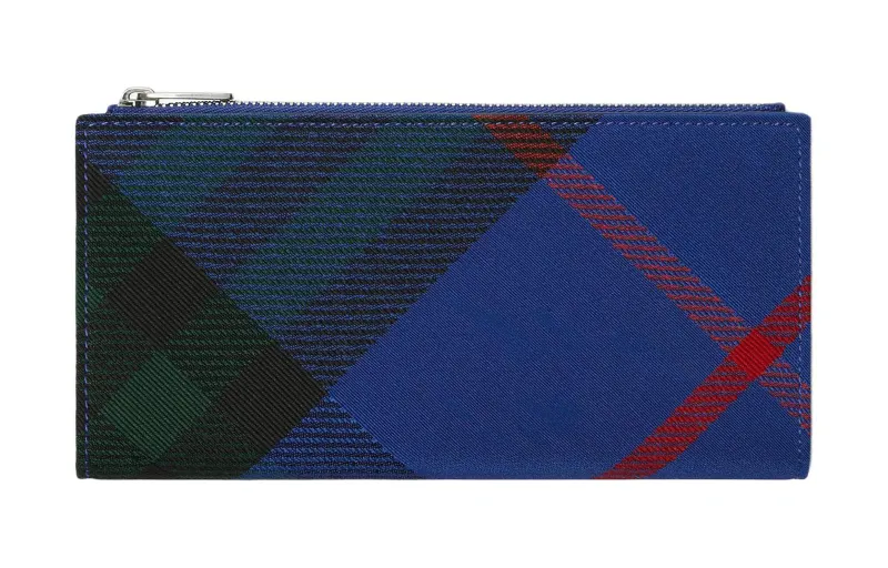 Burberry PU Polyurethane Wallet Men's Blue