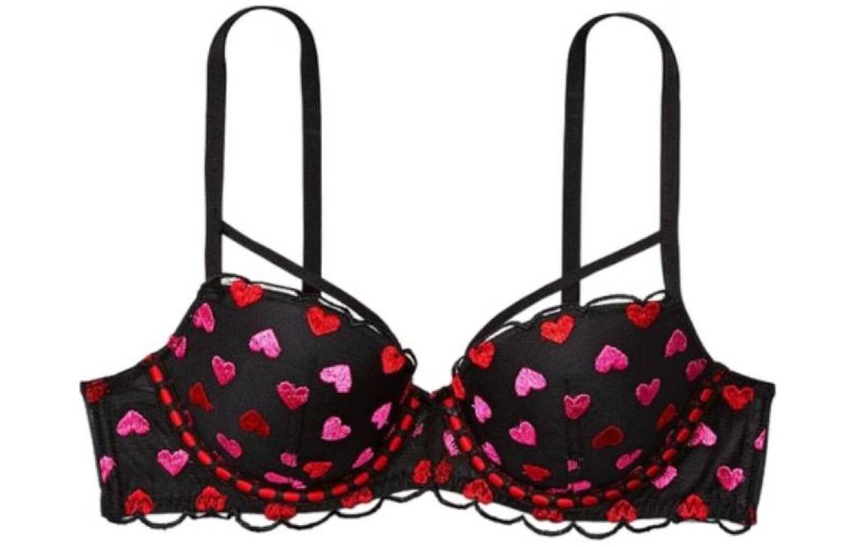 Бюстгальтер Victoria's Secret (черный с сердечками)