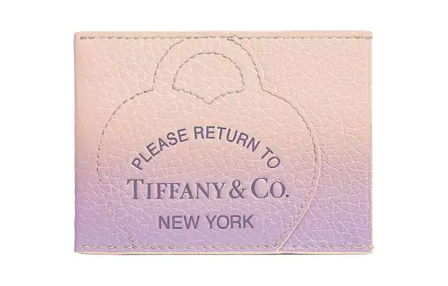 TIFFANY & CO. Return To Tiffany Collection Taurillon Leather Card Holder Women's Morgan Gray
