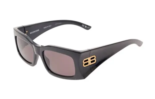 Balenciaga Acetate Nylon Irregular Shape Sunglasses Women's Black