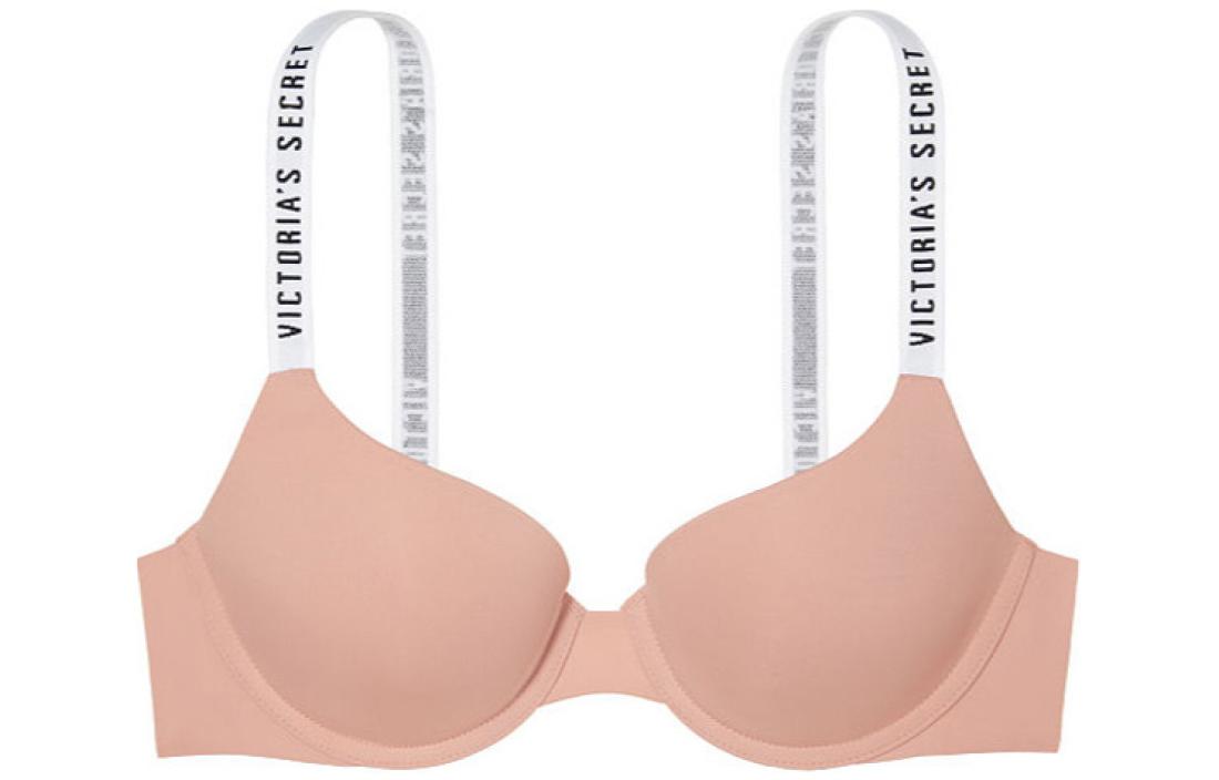 Victoria's Secret Victoria's Secret Letter Web V-Fixed Thin Padded Bra Women's Nude Pink