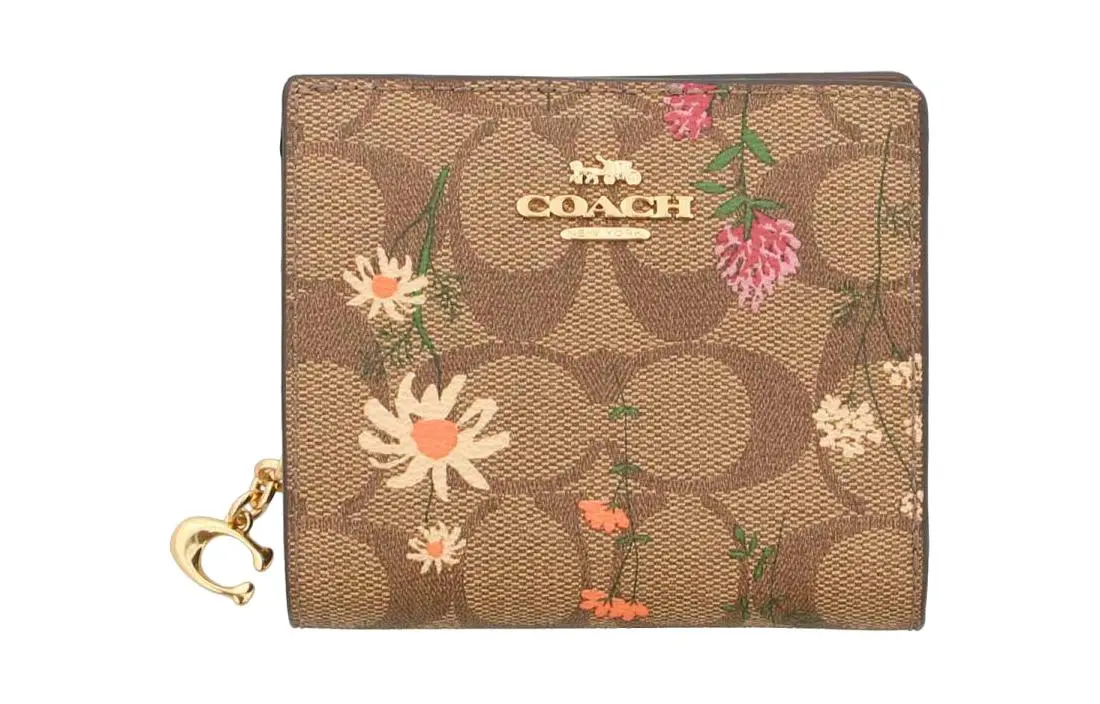 COACH Snap Wallet Canvas Wallets Mini Women's