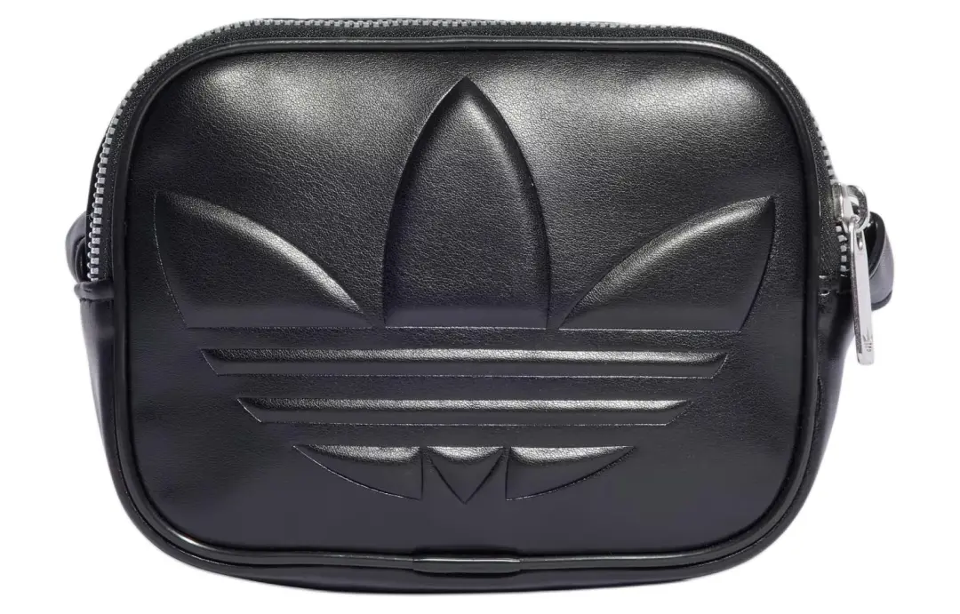 Adidas Originals Trefoil Polyurethane Leather Shoulder Bag, Crossbody Bag Mini Women's Black