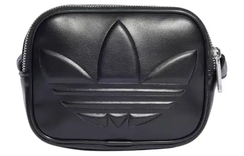 Adidas Originals Trefoil Polyurethane Leather Shoulder Bag, Crossbody Bag Mini Women's Black
