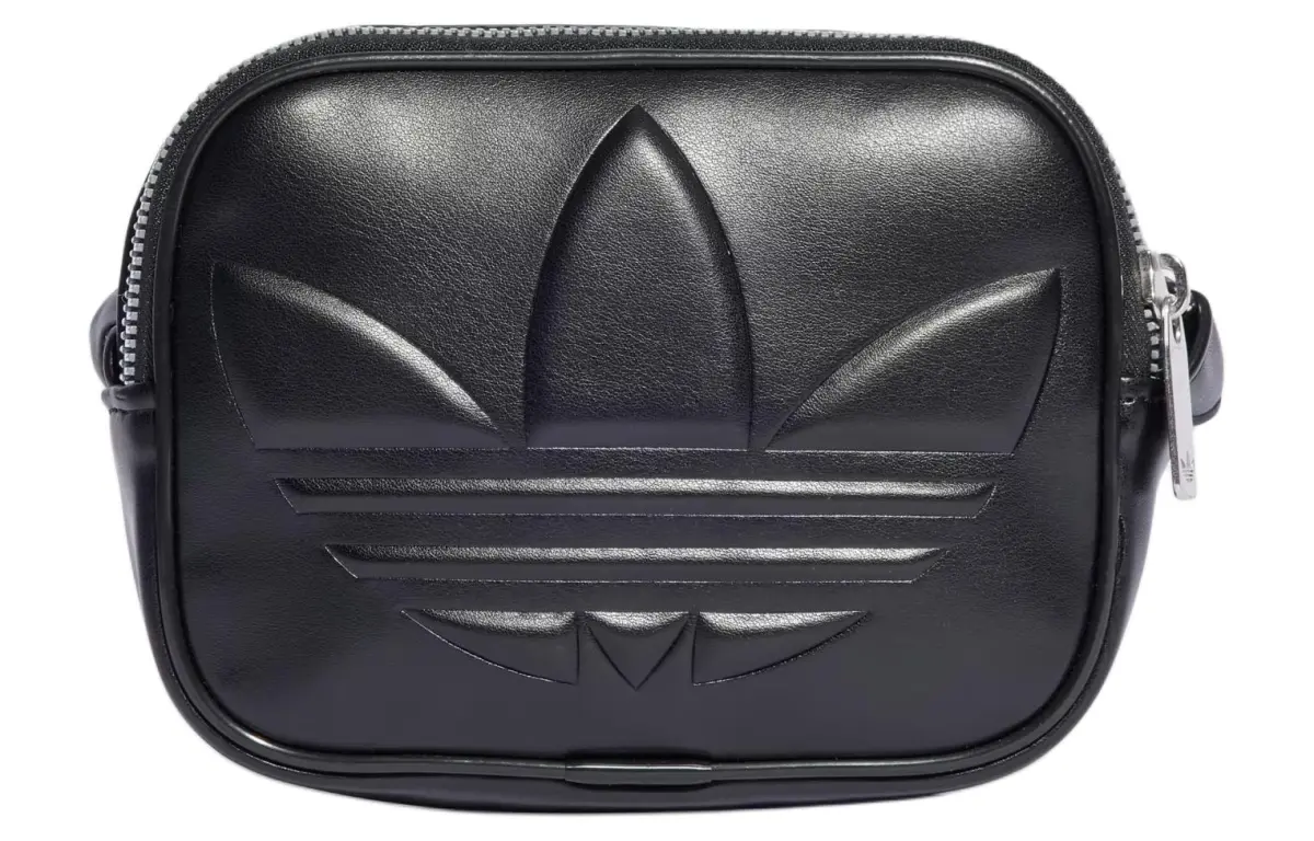 Adidas Originals Trefoil Polyurethane Leather Shoulder Bag, Crossbody Bag Mini Women's Black