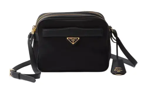 PRADA Fabric With Leather Crossbody Bag, Shoulder Bag Women's Black