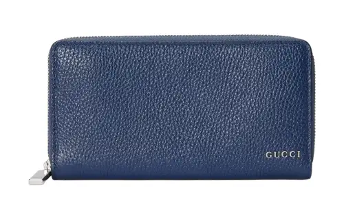 GUCCI Leather Wallet Men's Blue