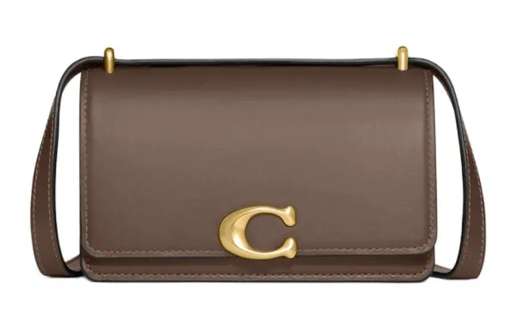 COACH Bandit Cow Leather Shoulder Bag, Crossbody Bag Small Women's Dark Lime Gray