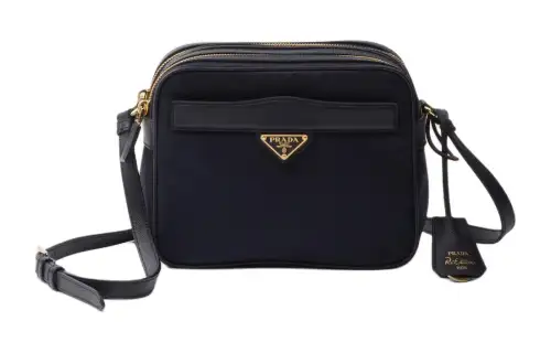 PRADA Fabric With Leather Crossbody Bag, Shoulder Bag Women's Marine Blue