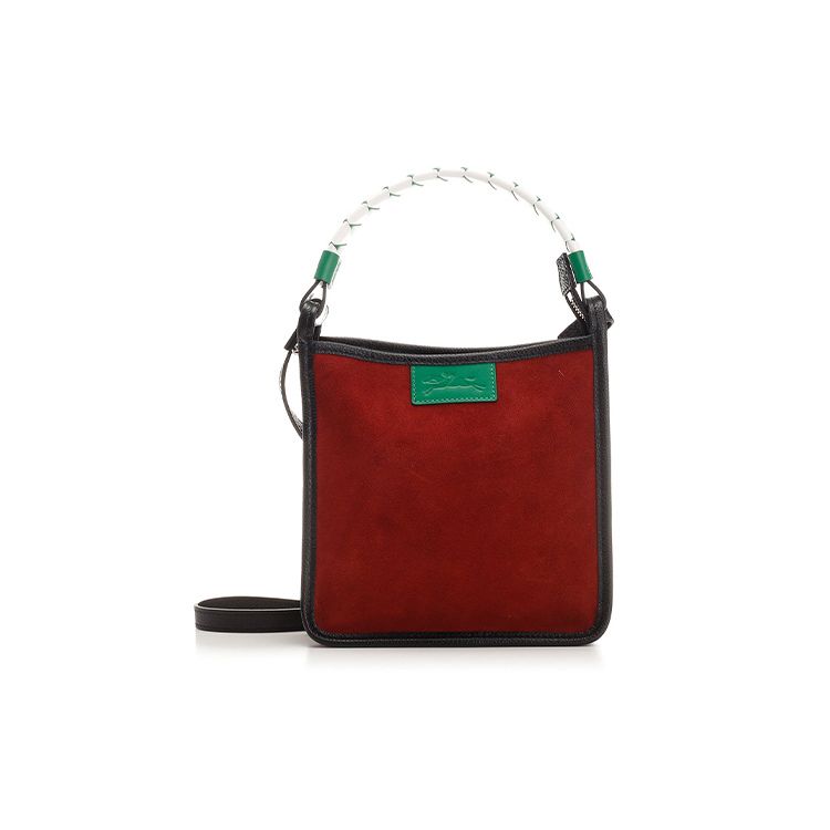 LONGCHAMP Le Foulonné Cow Leather With Suede Messenger Bag, Shoulder Bag, Crossbody Bag Small Women's Reddish Umber