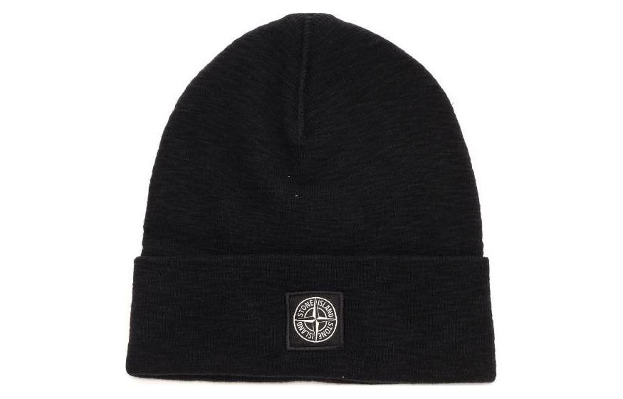 STONE ISLAND Stone Island Logo Decoration Polyamide Virgin Wool Wool Hat Men's Black