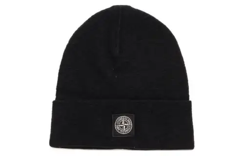 STONE ISLAND Stone Island Logo Decoration Polyamide Virgin Wool Wool Hat Men's Black