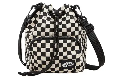 Vans Nylon Shoulder Bag, Crossbody Bag Regular Unisex Black & White