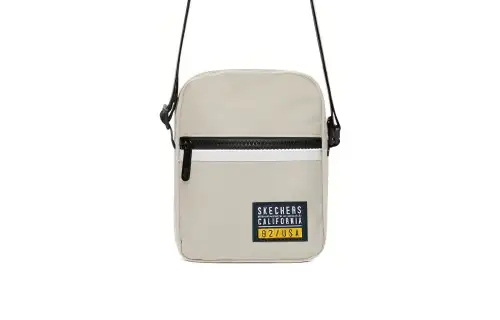Skechers Fabric Crossbody Bag, Shoulder Bag Regular Unisex Bright White