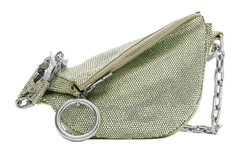 Burberry Calf Suede Crossbody Bag, Shoulder Bag Women's Peridot