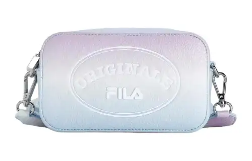 FILA Polyurethane PU Synthetic Leather Box Bag, Shoulder Bag, Crossbody Bag Women's Sky Blue