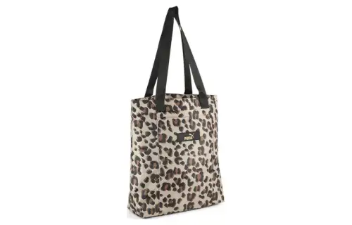 PUMA Fabric Tote Bag, Shopping Bag, Handbag Regular Women's Leopard Print