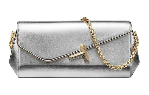 TIFFANY & CO. Tiffany T Lambskin Crossbody Bag, Shoulder Bag Women's Silver