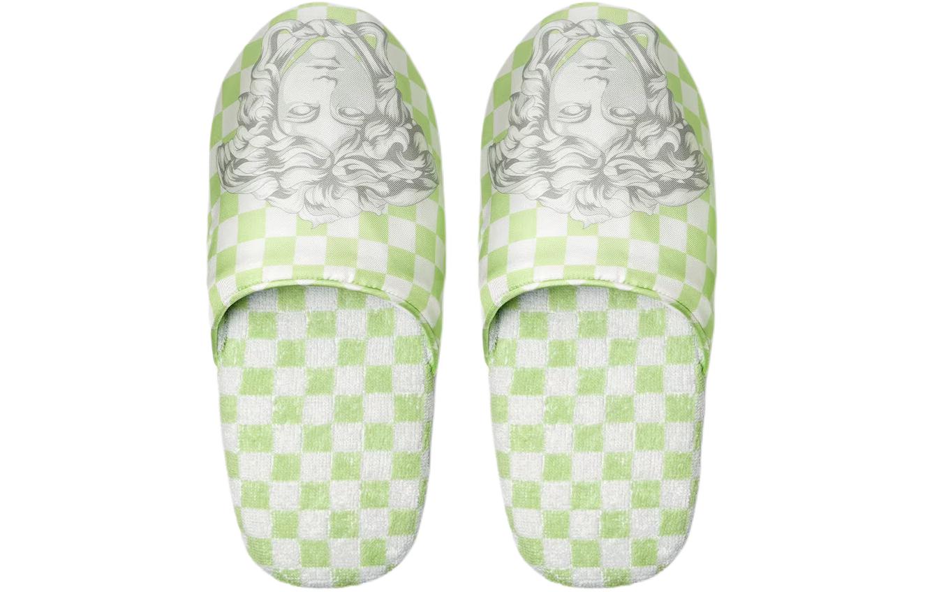 VERSACE /Versace Medusa contrasting color home slippers, same style for men and women, light green