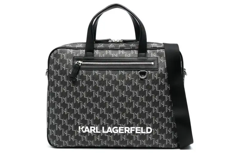 KARL LAGERFELD / Karl Lagerfeld Jeans PU Polyurethane Shoulder Bag, Crossbody Bag, Handbag, Briefcase Men's Black