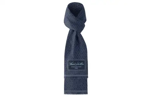 LOUIS VUITTON Knit Scarves Unisex Blue