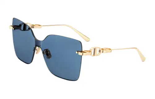 DIOR Irregular Shape Sunglasses Women's Gold