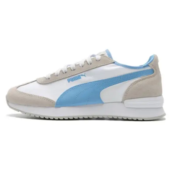 PUMA R78 Neon Durable Breathable Low-Top Casual Shoes Unisex White Blue