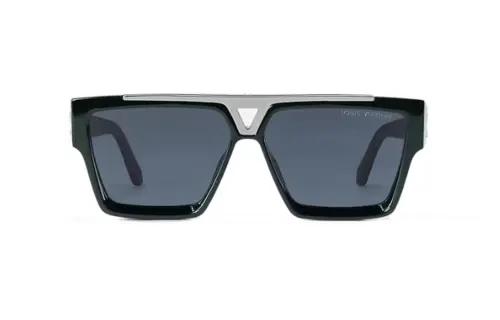 LOUIS VUITTON Acetate Metal Acetate Aviator Sunglasses Unisex Black