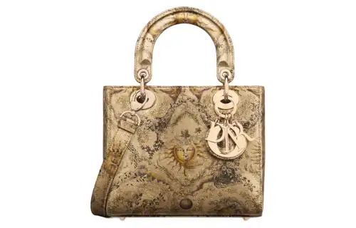 DIOR Lady Dior Calfskin Handbag, Shoulder Bag, Crossbody Bag, Handbag Small Women's Bronze