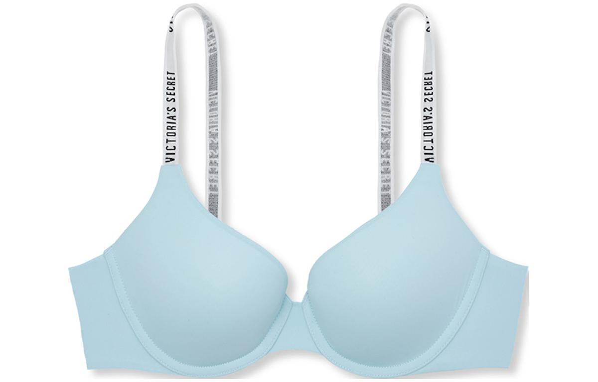 Victoria's Secret Victoria's Secret Letter Web V-Fixed Thin Padded Bra Women's Light Aqua Blue