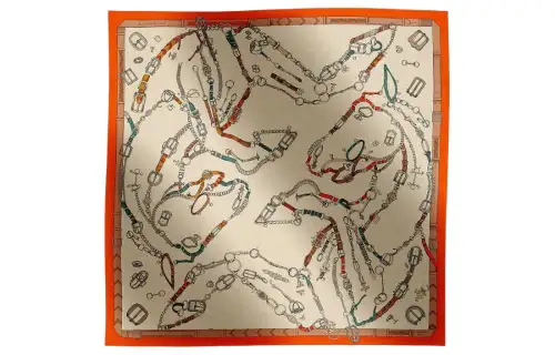 HERMES Knit Scarves Women's Beige